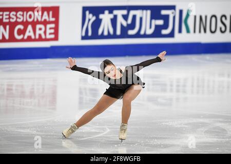 Anastasiia ARKHIPOVA UKR, during Ladies Short Program at the ISU World Figure Skating Championships 2021 at Ericsson Globe, on March 24, 2021 in Stockholm, Sweden. (Photo by Raniero Corbelletti/AFLO) Stock Photo