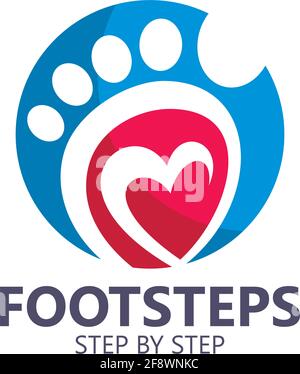 Logo design footsteps vector Stock Vector