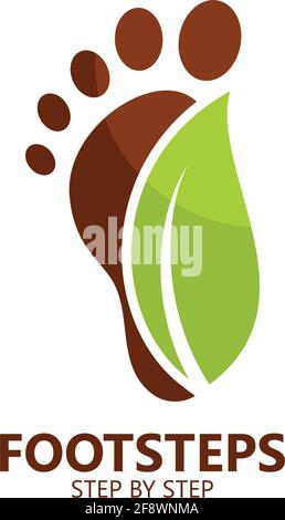 Logo design footsteps vector Stock Vector