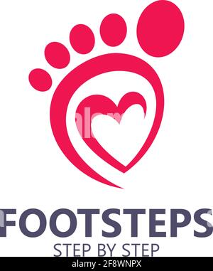 Logo design footsteps vector Stock Vector