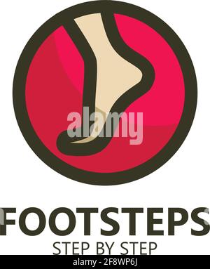 Logo design footsteps vector Stock Vector