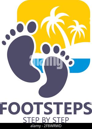 logo design footsteps vector Stock Vector