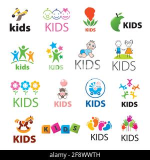 logo design kids vector Stock Vector