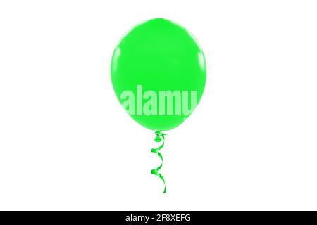 Green balloon isolated on white background Stock Photo