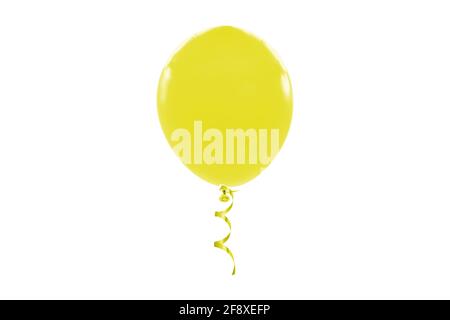 Yellow balloon isolated on white background Stock Photo