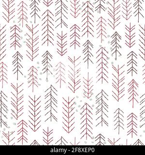 Seamless pattern with geometric elements in tribal style. Prehistoric drawings. Outline. Stock Vector