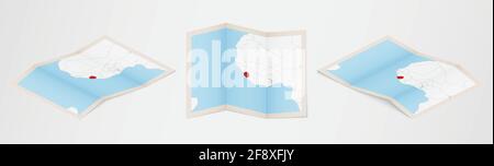 Sierra Leone map, folded paper with Sierra Leone map. Vector ...