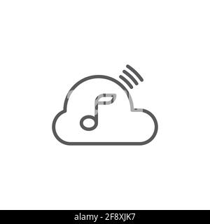 Music streaming service icon isolated on white and black background. Sound cloud computing, online media streaming, online song, audio wave. Vector Il Stock Vector