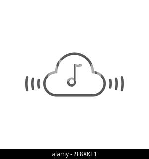 Music streaming service icon isolated on white and black background. Sound cloud computing, online media streaming, online song, audio wave. Vector Il Stock Vector