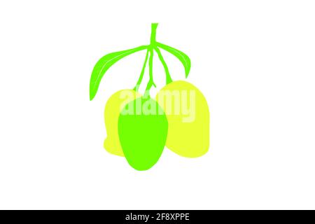 Seasonal mango fruit vector template Stock Photo