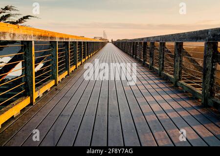 Walk way on bridge, Pudding Creek Trestle, Fort Bragg, California, USA Stock Photo