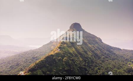 Aerial shot, Tikona Fort, Maharashtra, India Stock Photo