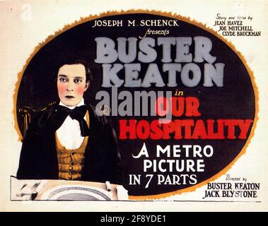 A vintage film poster for Buster Keaton's Our Hospitality Stock Photo