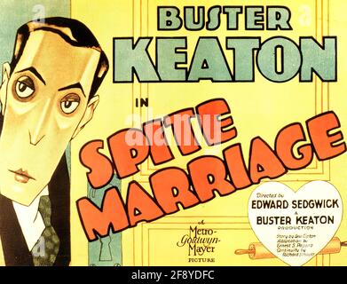 A vintage film poster for Buster Keaton's Spite Marriage Stock Photo