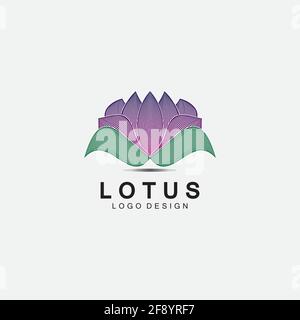 Vector lotus flowers design for spa, yoga class, hotel and resort Stock Vector