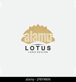 Vector lotus flowers design for spa, yoga class, hotel and resort Stock Vector