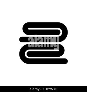 Stack of folded bath towels or napkins vector glyph icon. Hotel sign. Graph symbol for travel and tourism web site and apps design, logo, app, UI Stock Vector