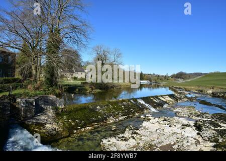 Linton falls on the river Wharfe, Yorkshire Dales Stock Photo