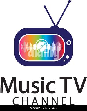 Music TV Logo Design Template.Music Channel Logo Template Design Vector, Emblem, Design Concept, Creative Symbol, Icon Stock Vector
