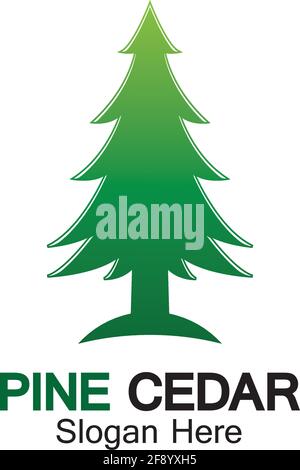 Cedar tree logo template vector icon design Stock Vector