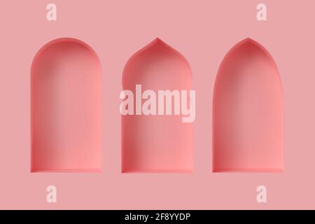 Set of 3d Arabic style windows. Stock Vector