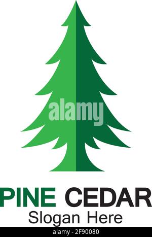 Cedar tree logo template vector icon design Stock Vector