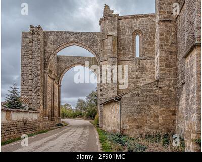 St. Anthony´s archway at the former monastery on the camino Frances, castrojeriz, Spain, October 21, 2009 Stock Photo