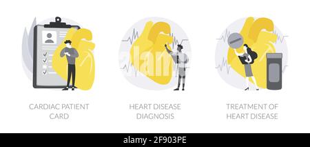 Heart attack abstract concept vector illustrations. Stock Vector