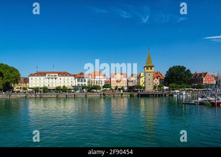 Tower in Lindau on Lake Constance Stock Photo