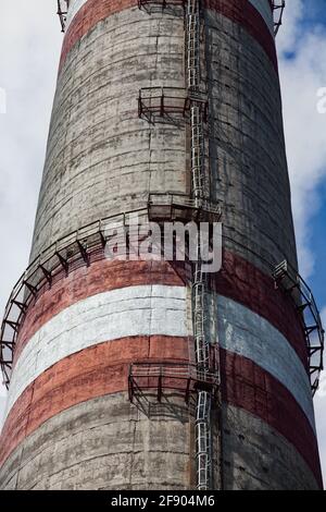 View on Ekibastuz power plant, Kazakhstan. White steam of plant chimney on  blue sky Stock Photo - Alamy