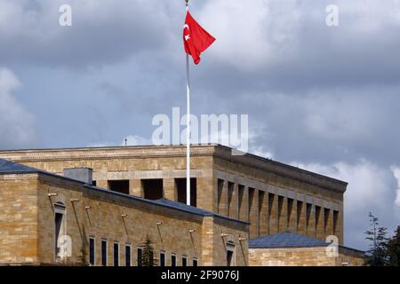 Ataturk's Mausoleum -Anıtkabir- Memorial Tomb of Turkish National Leader Mustafa Kemal Ataturk by Distance Stock Photo