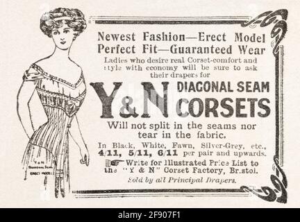 Ladies Fashion 1908,dress reform brassiere: laced corsets were dropped in  favor of more comfortable undergarment Stock Photo - Alamy