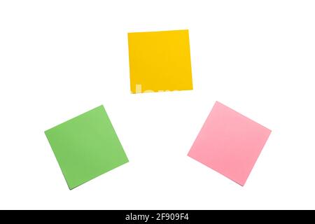Blank colorful stickers for notes. Mockup for notes. Stock Photo