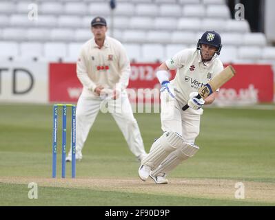 Chelmsford, UK. 15th Apr, 2021. CHELMSFORD ENGLAND - APRIL 15: Durham's Scott Borthwick during LV Insurance County Championship Group 1 Day One of Four between Essex CCC and Durham CCC at The Cloudfm County Ground on 15th April, 2021 in Chelmsford, England Credit: Action Foto Sport/Alamy Live News Stock Photo