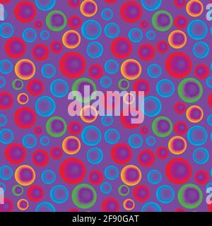 Seamless texture, pattern on a square background - colored glass balls or soap bubbles. Design for a website or blog, textiles, wallpaper, packaging. Stock Vector