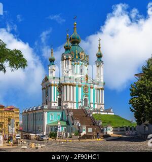 St. Andrew Church in Kyiv, Ukraine Stock Photo