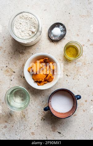 Cookery of Sweet Potato Flatbread Stock Photo