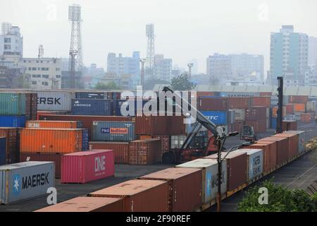 Dhaka Inland Container Depot . Dhaka ICD container storage . ICD ...