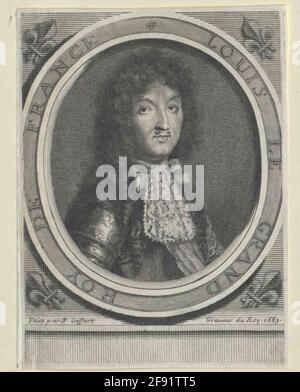 Ludwig Xiv., King of France Print of Pierre Giffart Stock Photo