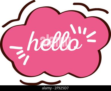 hello word in text balloon Stock Vector