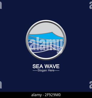 Sea Wave Logo Template Design Vector, Emblem, Design Concept, Creative Symbol, Icon Stock Vector