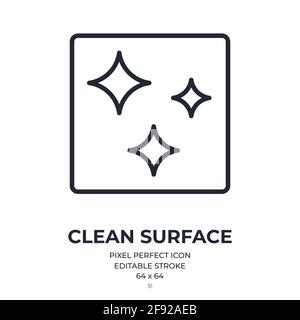 Clean surface editable stroke outline icon isolated on white background vector illustration. Pixel perfect. 64 x 64. Stock Vector