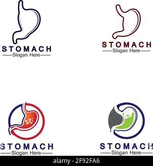 Stomach Health Logo vector illustration design - creative Gastroenterology Healthy Logo element icon, Stomach healthcare icon vector template Stock Vector
