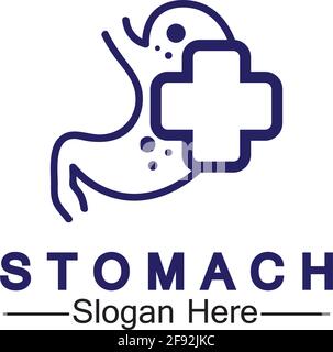 Stomach Health Logo vector illustration design - creative Gastroenterology Healthy Logo element icon, Stomach healthcare icon vector template Stock Vector