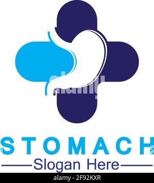 Stomach Health Logo vector illustration design - creative Gastroenterology Healthy Logo element icon, Stomach healthcare icon vector template Stock Vector