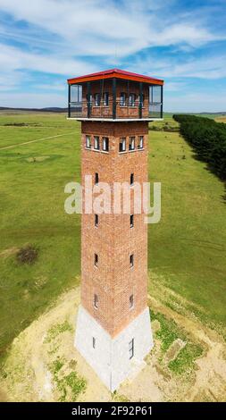 Renewd lookout point near by Nagyvazsony Hungary. It was originally  a soviet military inspection tower in cold war time. Public lookout tower nowdays Stock Photo