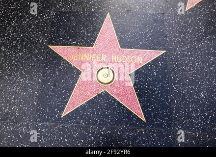 Hollywood, California, USA 14th April 2021 A general view of atmosphere of singer Jennifer Hudson's Star on the Hollywood Walk of Fame on April 14, 2021 in Hollywood, California, USA. Photo by Barry King/Alamy Stock Photo Stock Photo