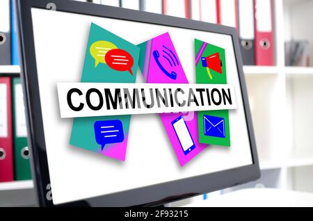 Communication concept shown on a computer screen Stock Photo