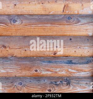 Horizontal Log wall texture for background Stock Photo