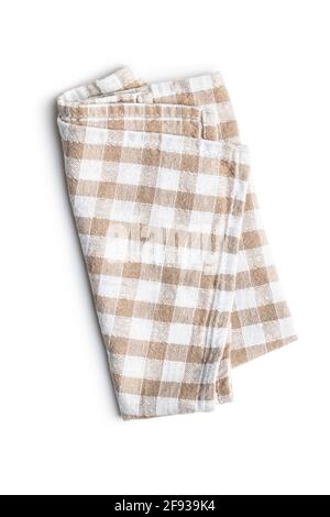 Checkered napkin isolated on a white background. Stock Photo
